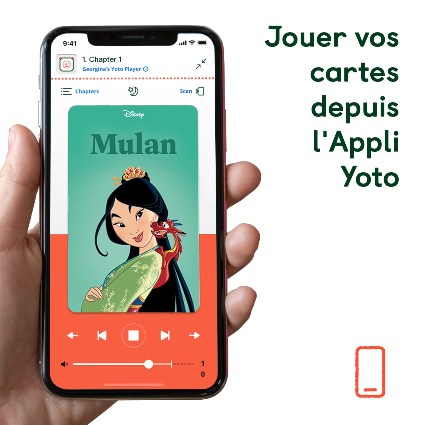 YOTO Mulan Disney - Libro de audio para niñas y niños (5 años y más) - Tarjeta reproductor Mini | Altavoz interactivo para niños