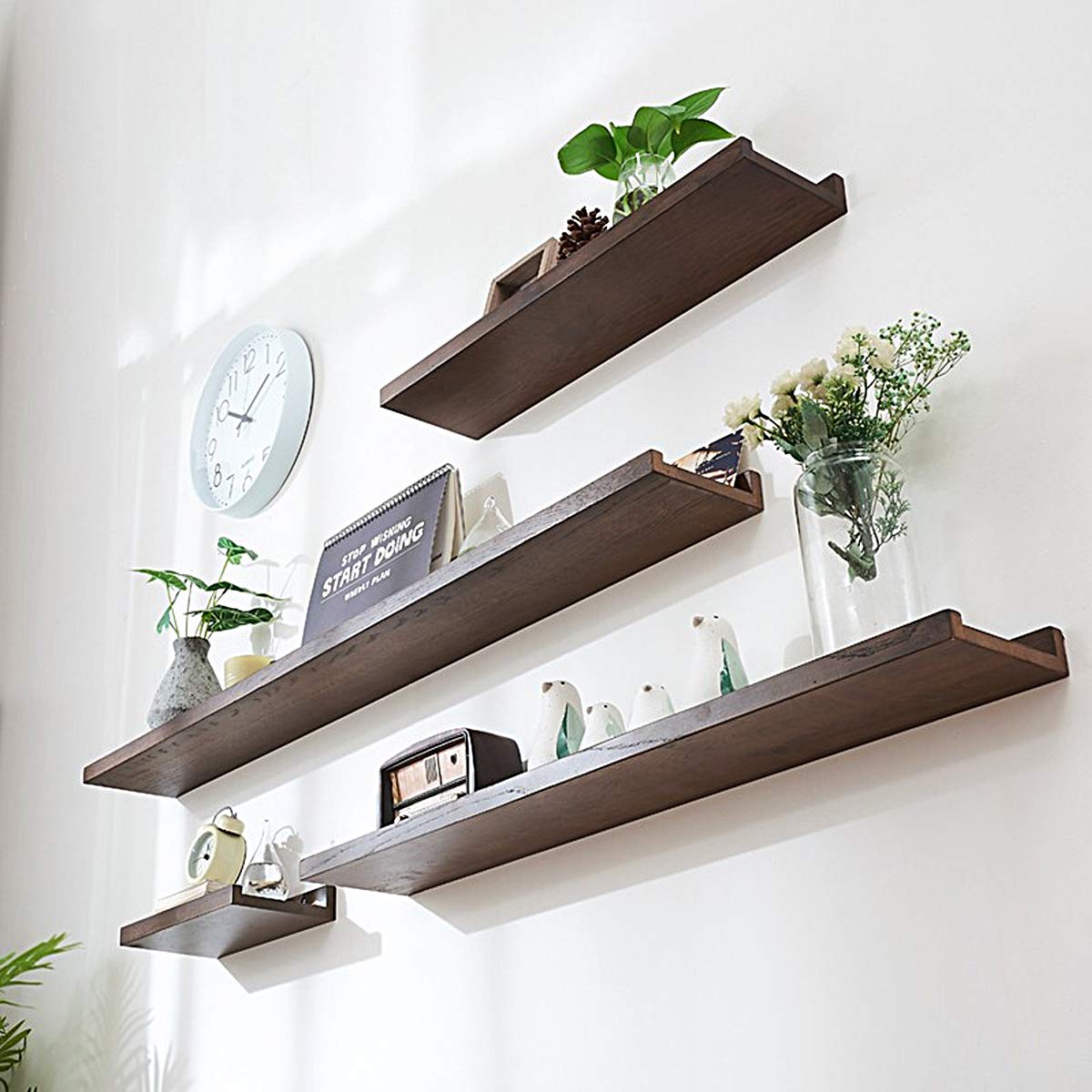 Solid Wood Wall Shelf for Bedroom, Kitchen, Living Room, Books