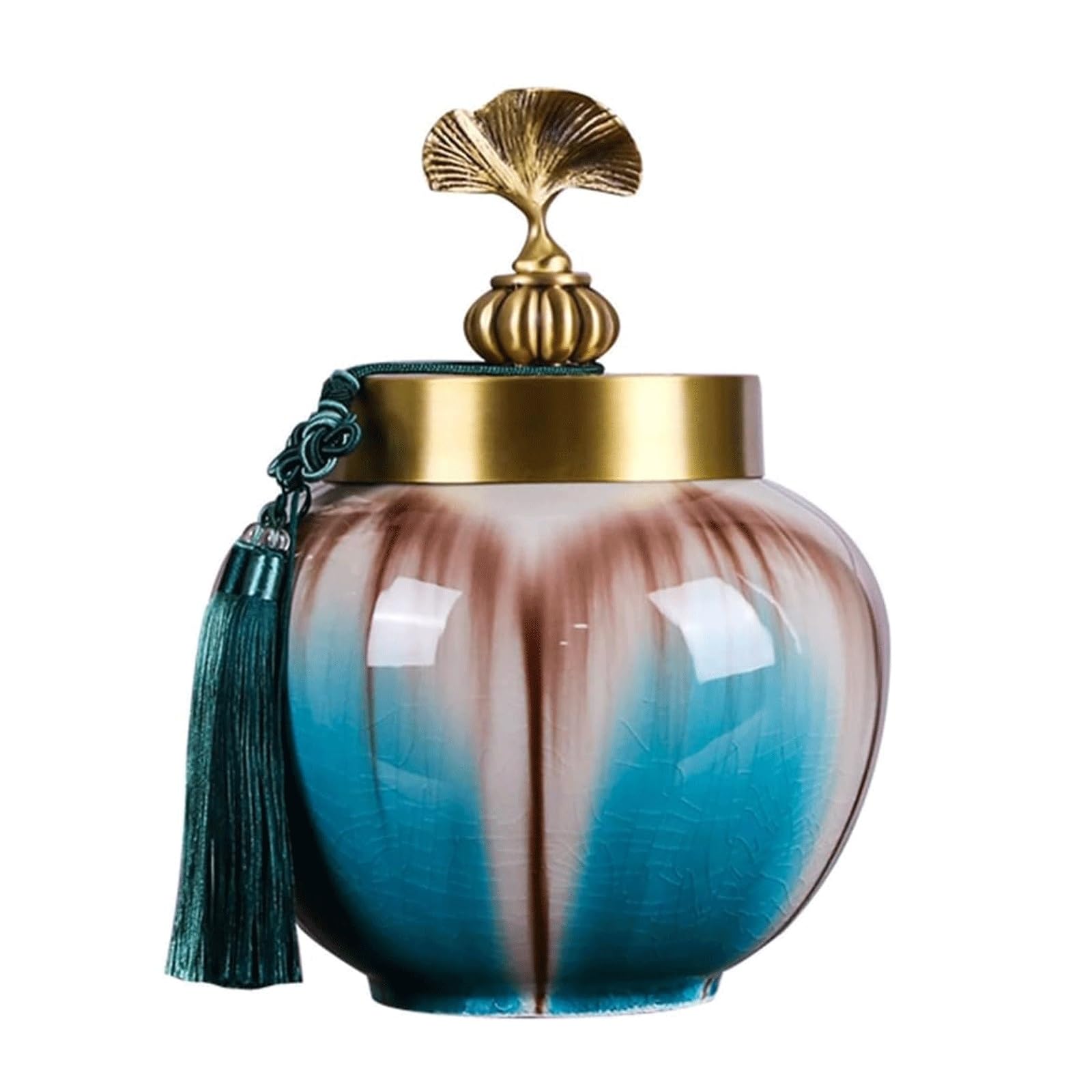 Ceramic Ginger Jar Vase with Lid,Blue Decorative Porcelain Jars Modern Temple Jar 30cm / 40cm Flower Vases for Home, Office ﻿(30cm)