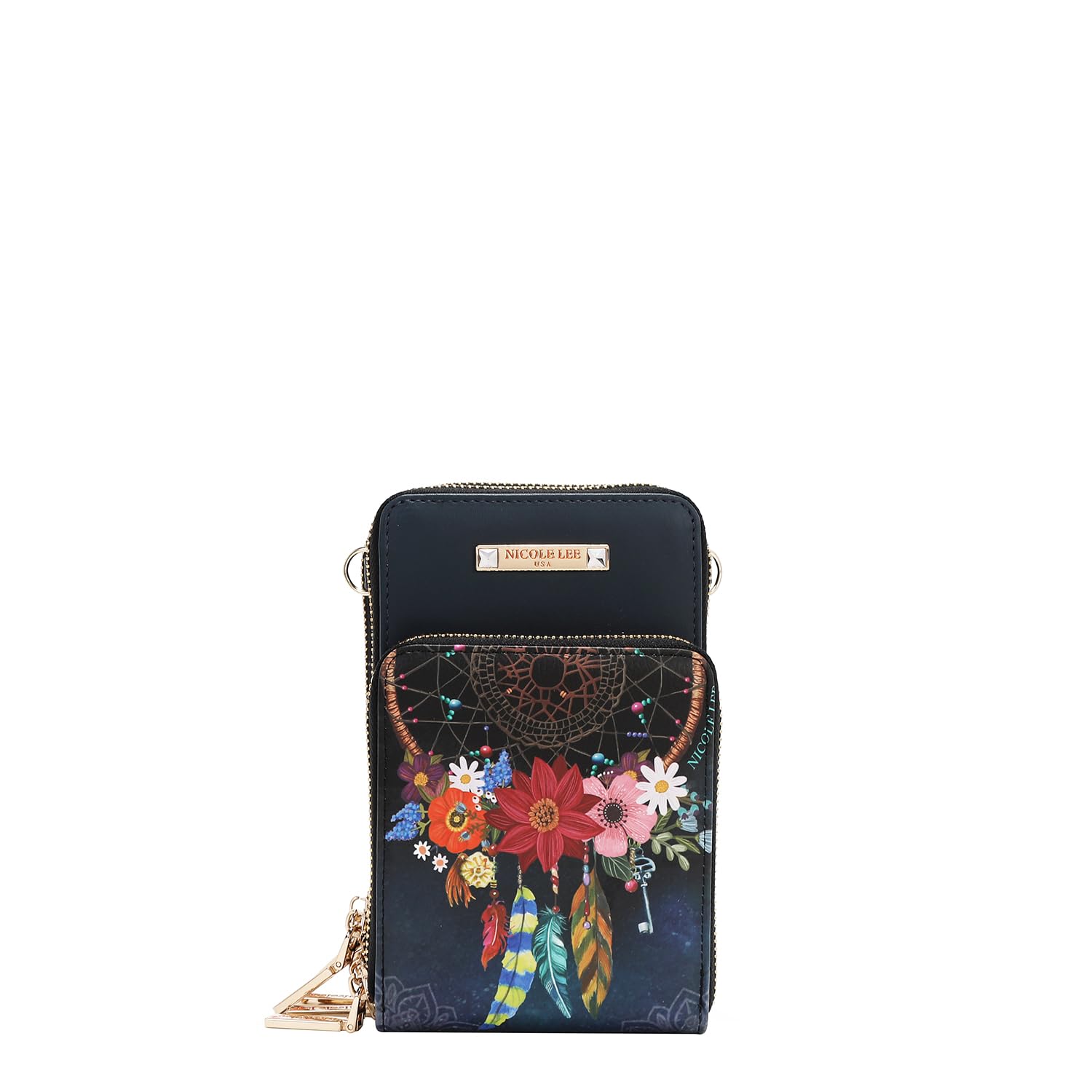 Amazon.com: Nicole Lee Multi-Zip Phone Case Crossbody, Pebbled