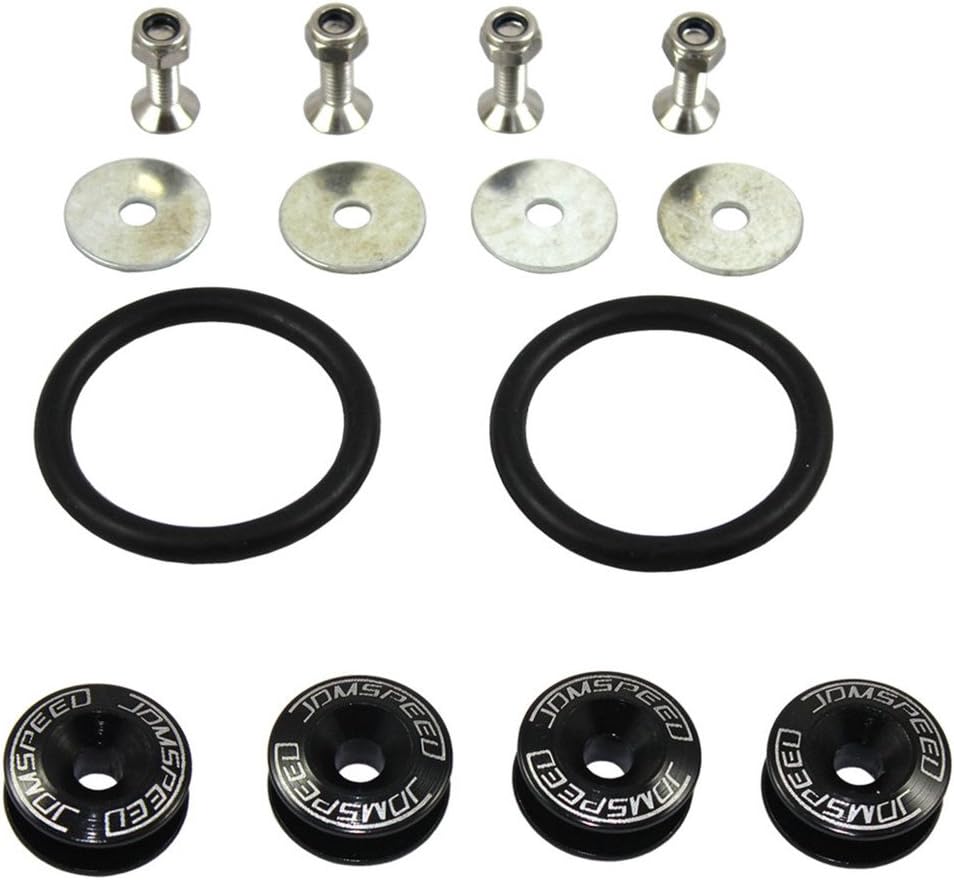 JDMSPEED Black Universal CNC Billet Bumper Trunk Quick Release Fastener Kit
