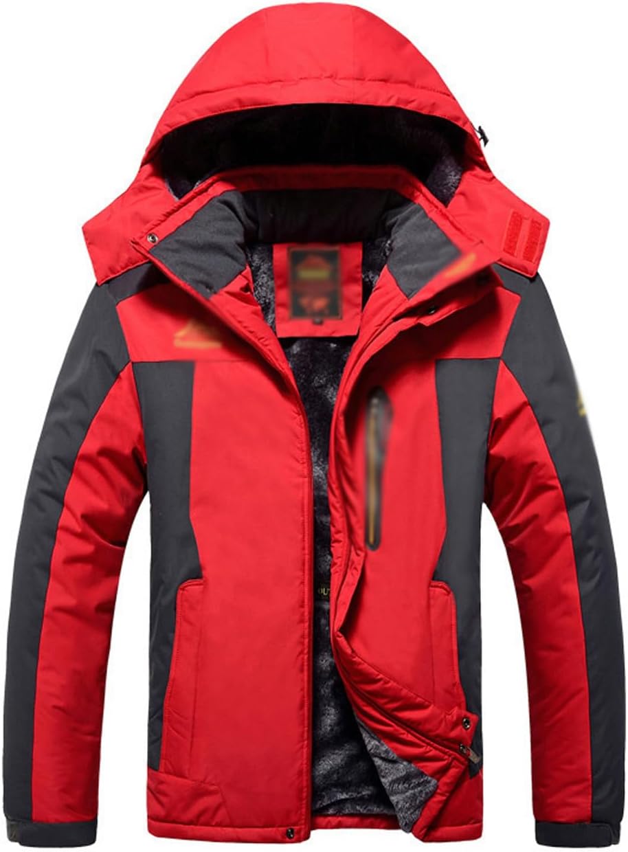 ZGZZ7 Men's Winter Thermal Fleece Linied Coats Active Athletic Warm Outdoor Skiing Jackets Big Size