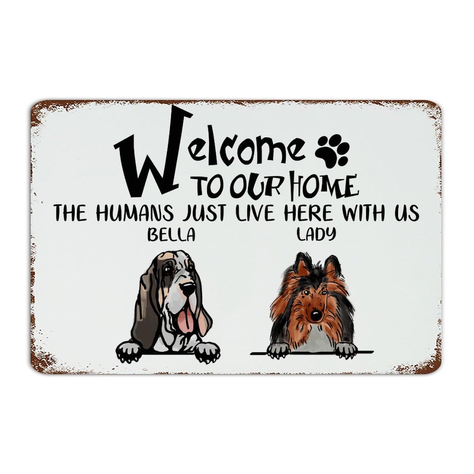 Plaque en métal Welcome pour garage et cabine décorative - 30x46 cm