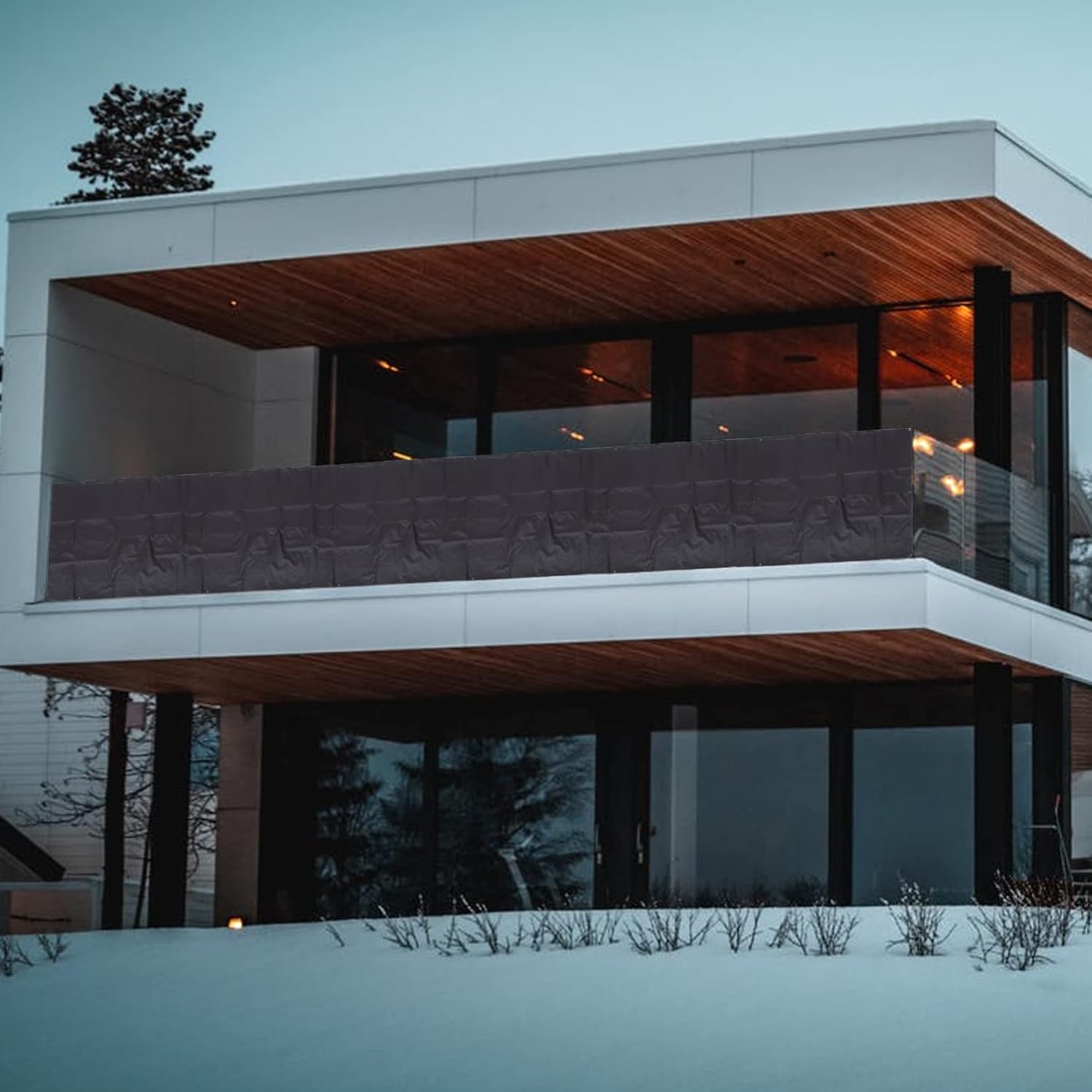 POPETPOP Balcony Privacy Screen Outdoor Multi-Purpose Shading Cover Oxford Fabric Sun Protection Fence for Garden Patio and Deck with Ventilation