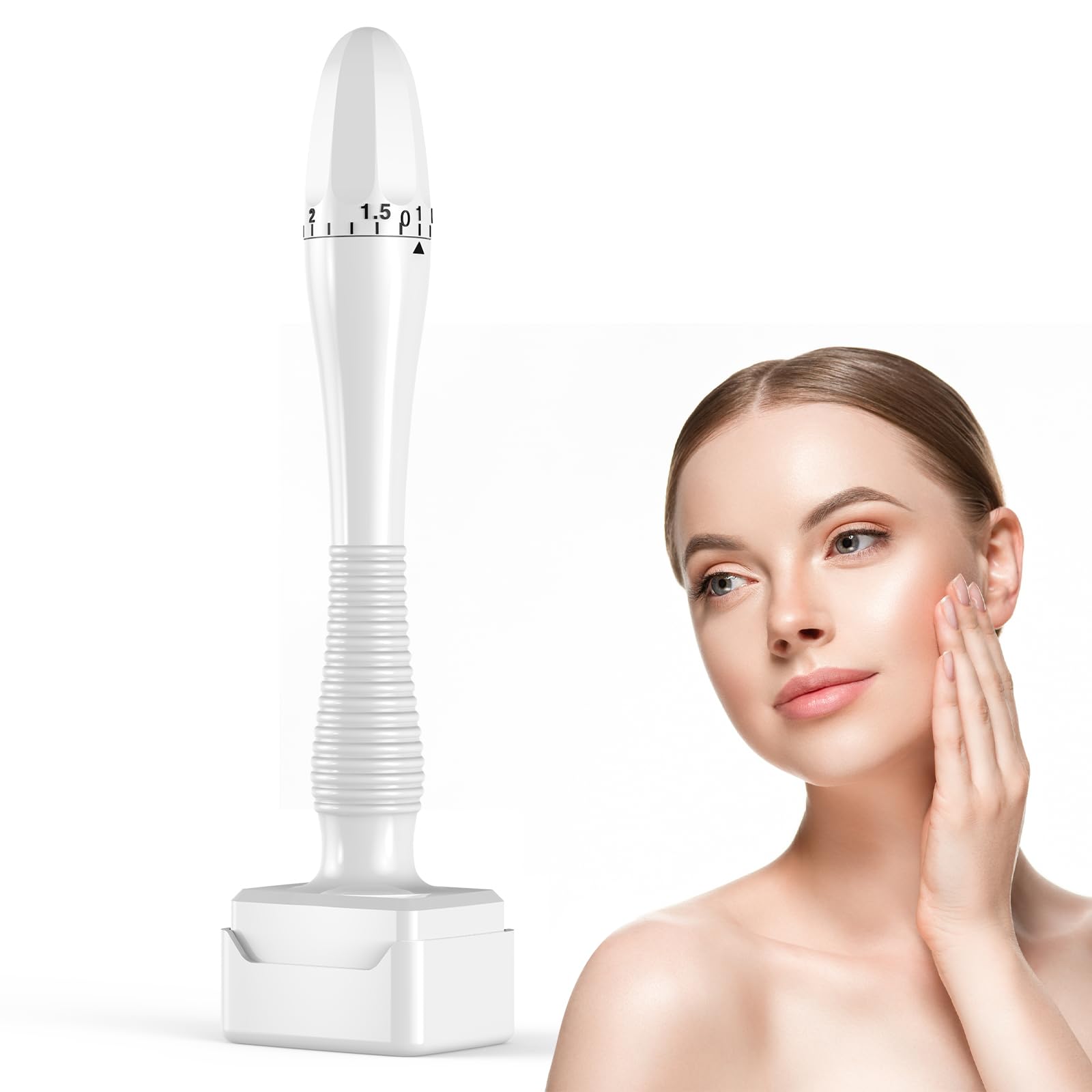 FLETUTE Derma Stamp & Microneedling Pen Pro - 140 Titanium Needles Dermastamp/Dermapen for Face Rejuvenation Body Care