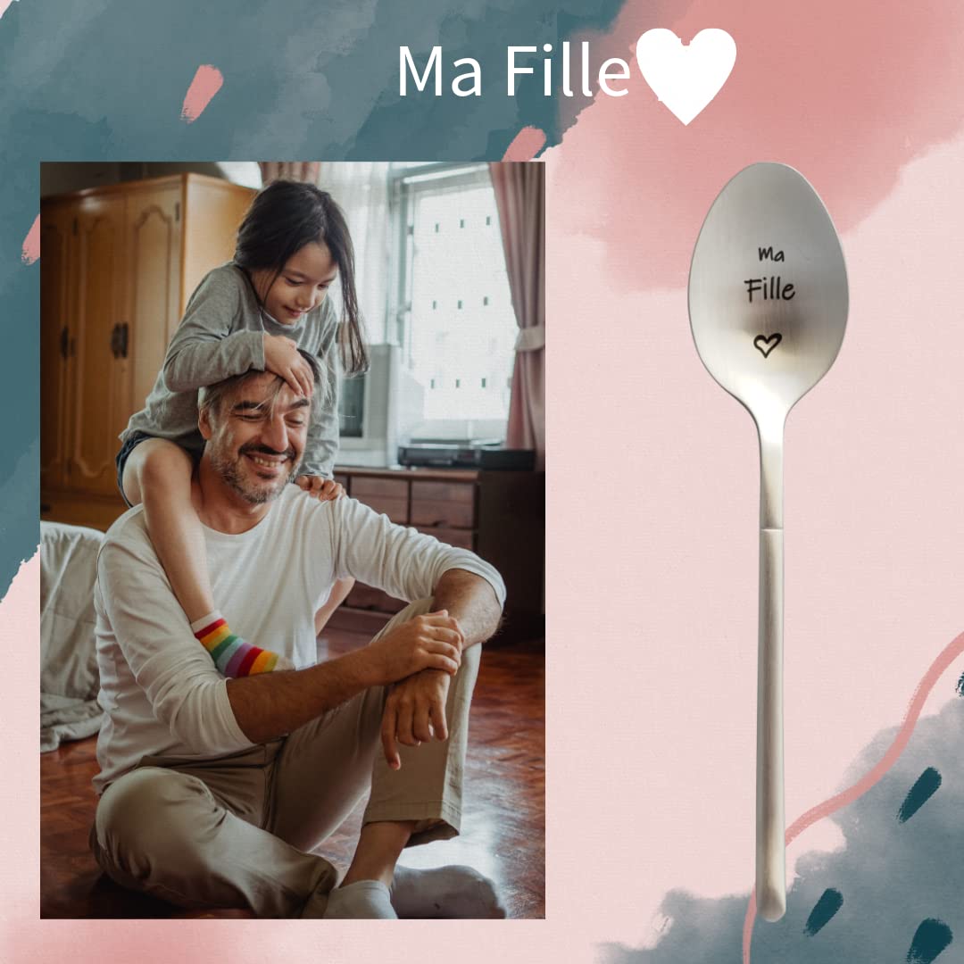 Cucchiaino con messaggio d'amore Ti amo, idea regalo originale e personalizzata per Natale, compleanno, festa. Cucchiaino da caffè/dessert con il suo astuccio da regalare a un amato