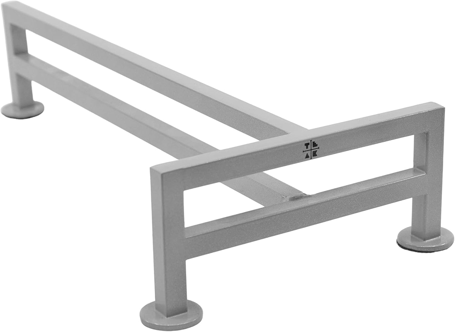 Teak Tuning Fence Style, T-Shaped Fingerboard Rail, 12" - Custom Designed Premium Solid Steel, Matte Powder Coated Finish in Grey Mist - Superior Non-Slip Foam Feet