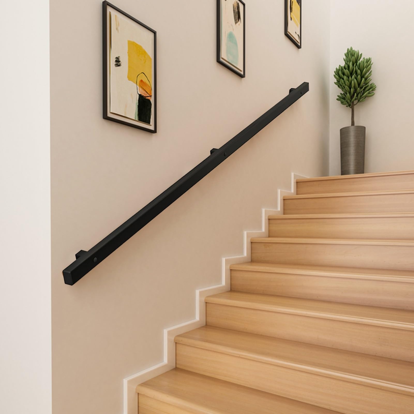 Rampe industrielle pour escalier intérieur et extérieur, barre d'appui murale robuste en fer forgé