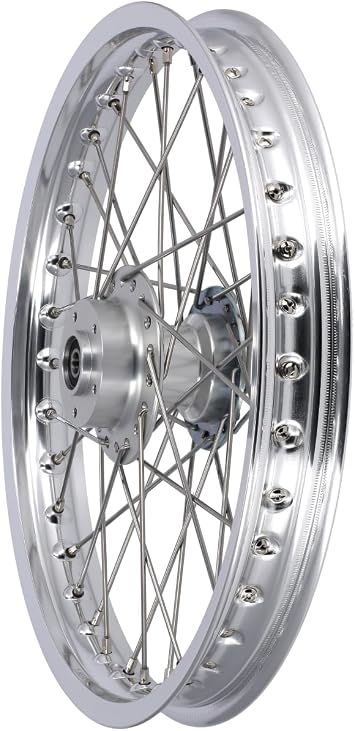 Spoke wheel 1.6 x 16" for ZT telescopic fork, hub colorless, polished alumi
