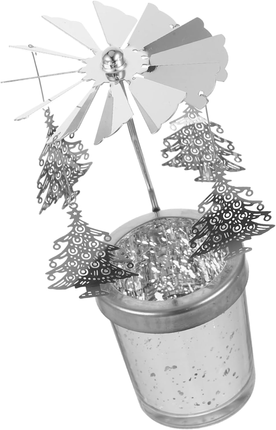 NOLITOY Rotating Windmill Candle Holder Metal Material Christmas Decor Cup Elegant Christmas Candlestick for Party Decorations