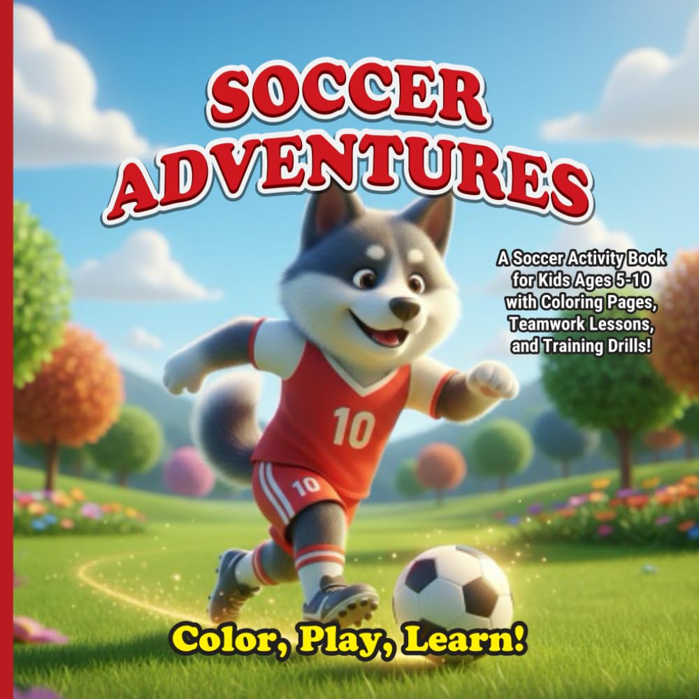 Soccer Adventures: Color, Play, Learn!: A Soccer Activity Book for Kids Ages 5-10 with Coloring Pages, Teamwork Lessons, and Training Drills