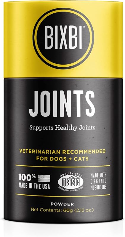 Suplemento em Pó para Articulações de Cães e Gatos BIXBI com Cogumelos Orgânicos – 60 g