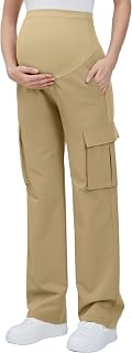 GLAMIX Women's Maternity Cargo Pants with Four Pockets Over The Belly Scrub Pants Pregnancy Clothes Price In India