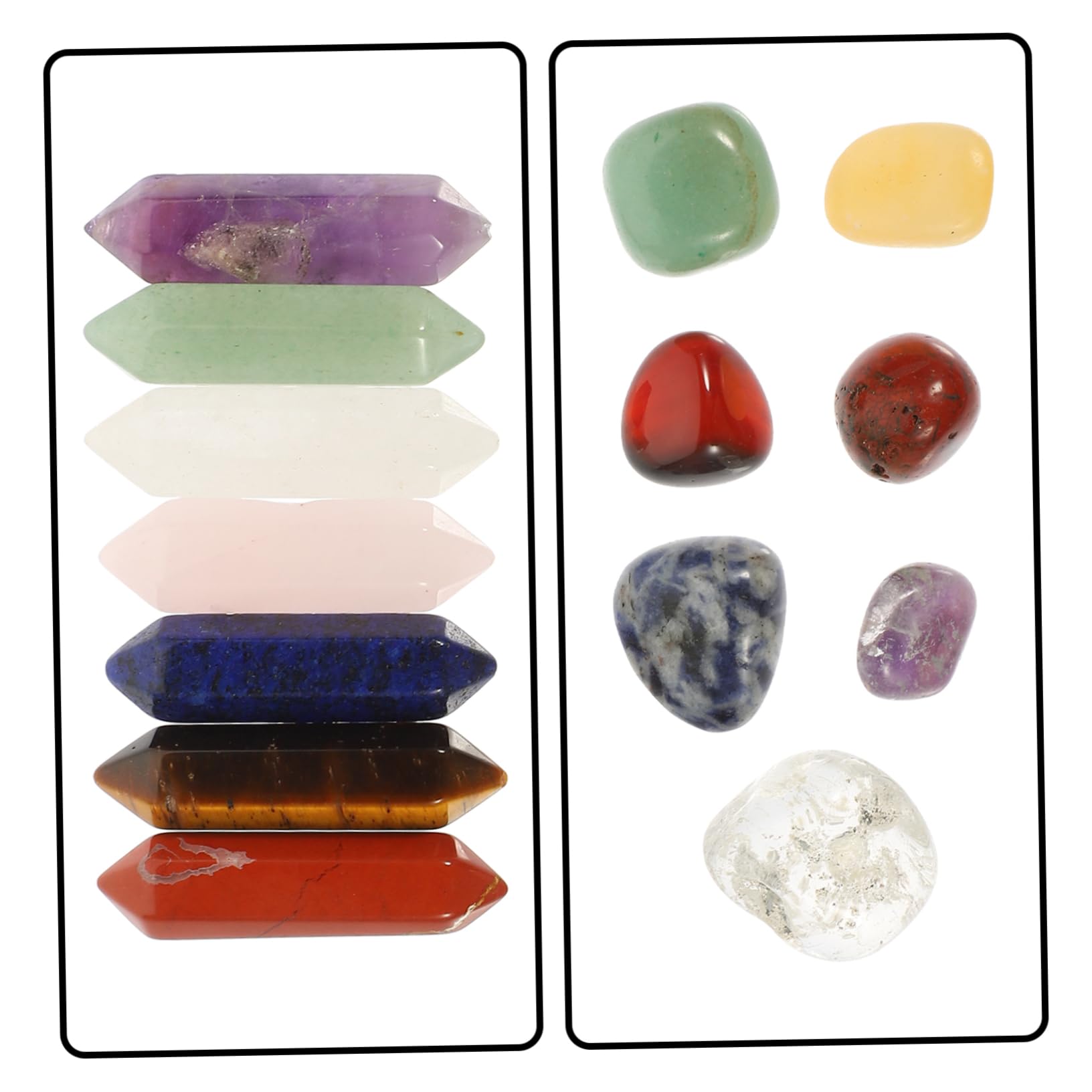 3 Set Crystal Yoga Stone Calcolo Cristalli Fabbricazione Chakra Per Raccolta Pietra Naturale Artigianato in Pietra Di Cristallo Naturale Pietre Colorate 14 Pezzi*3