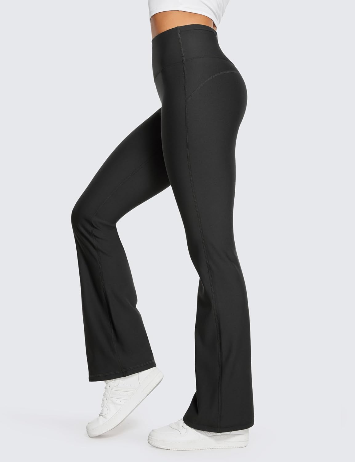 CRZ YOGA Womens Fleece Lined Flare Leggings 31" Bootcut Yoga Pants Tummy Control Winter Thermal Warm Soft Casual Lounge