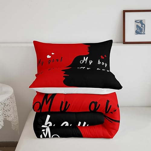 Miniatura 10 de Erosebridal Juego de edredón para parejas, juego de ropa de cama tamaño Queen con lentejuelas doradas con purpurina dorada, edredón acolchado con