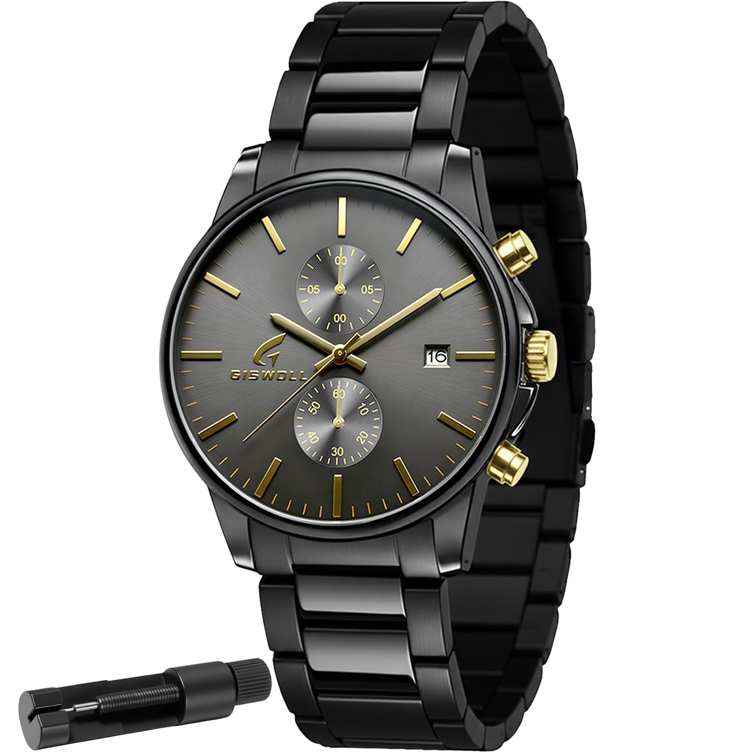 Stainless Steel Chronograph Watch for Men