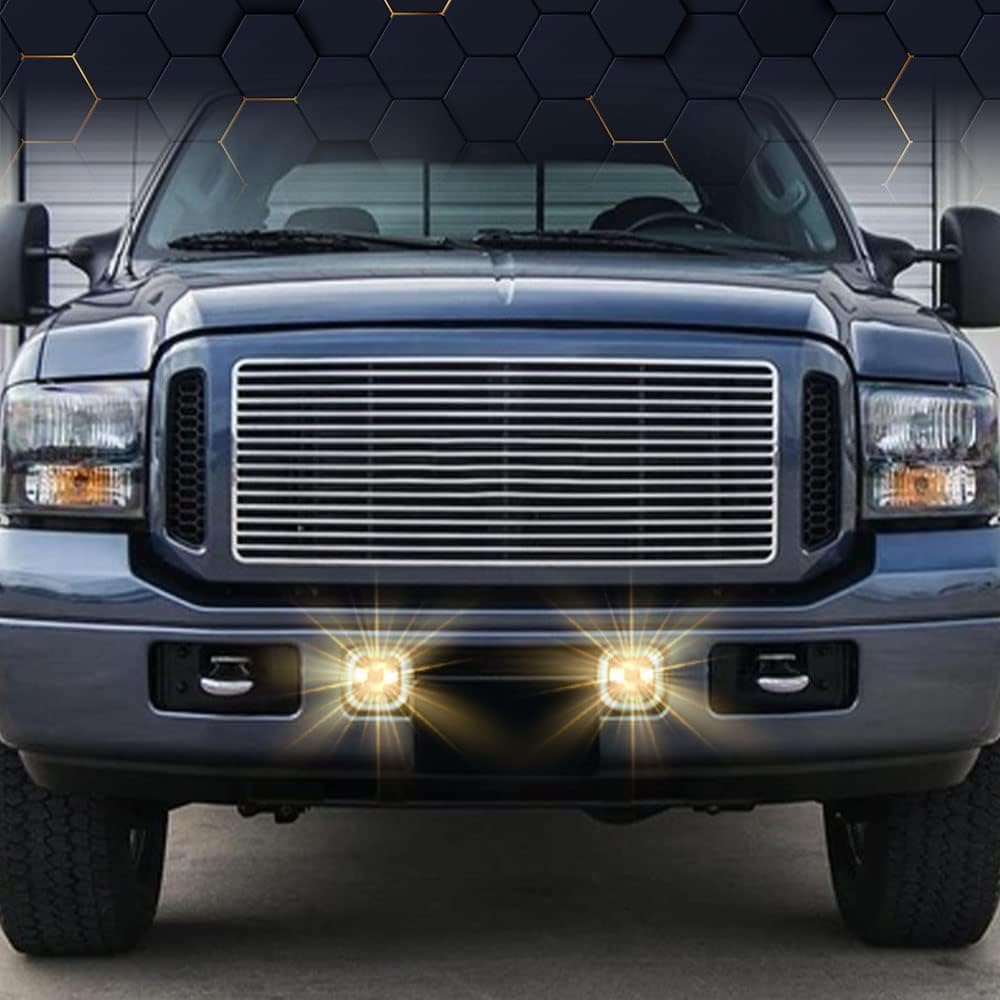 PIT66 Front Bumper Fog Lights Compatible With Ford F250 F350 F450 F550 Super Duty 2005-2007/Fit Ford Excursion 2005 Left/Right Smoky Lens faros antiniebla