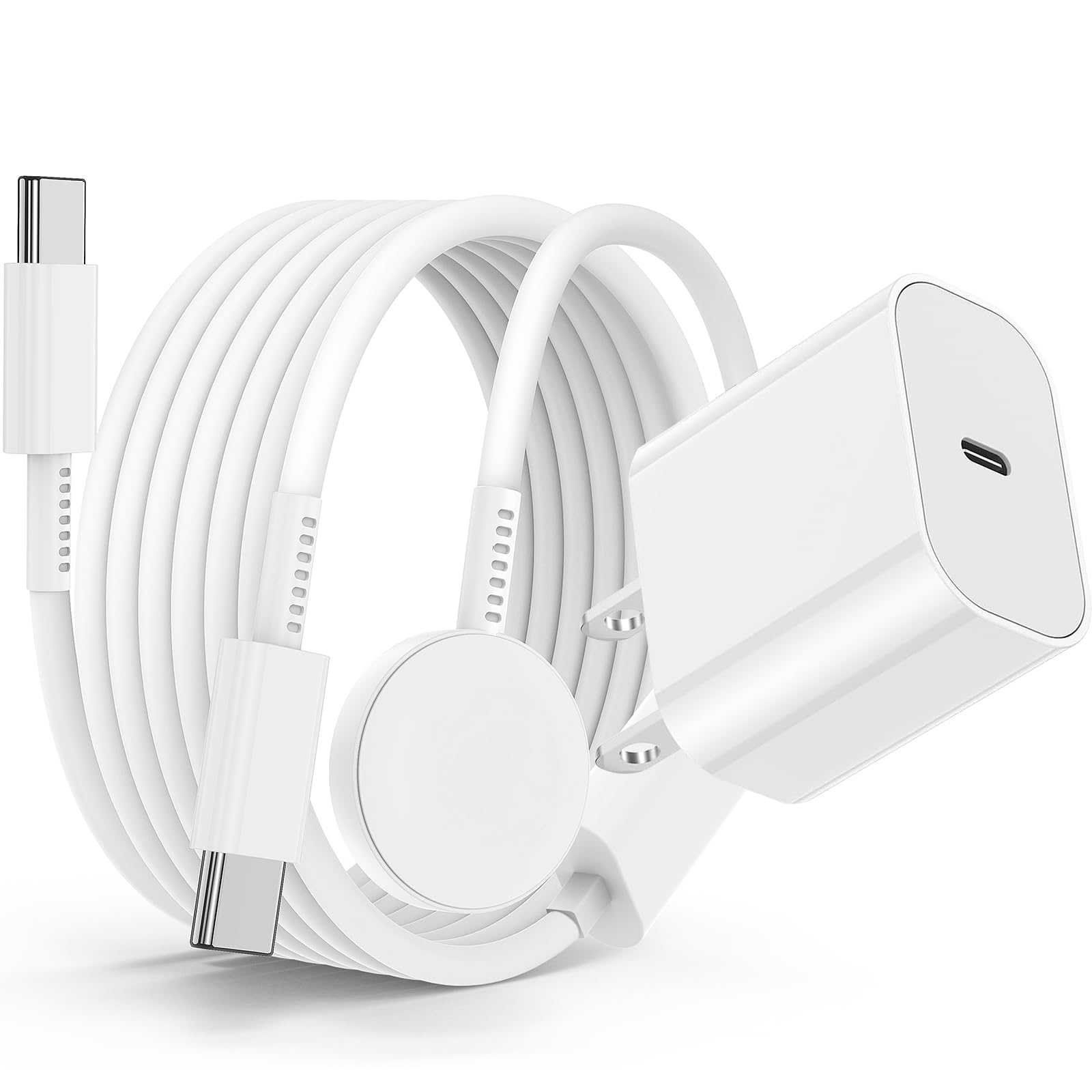 Photo 1 of 2 in 1 Apple Watch Charger Fast Charging, USB C Magnetic iWatch Charger Cable Cord 6ft and Type C Block Plug for Apple Watch Series Ultra 2/Ultra/11/10/9/8/7/SE/6/5/4/3/2/iPhone 17 16 15 Pro Max/Plus