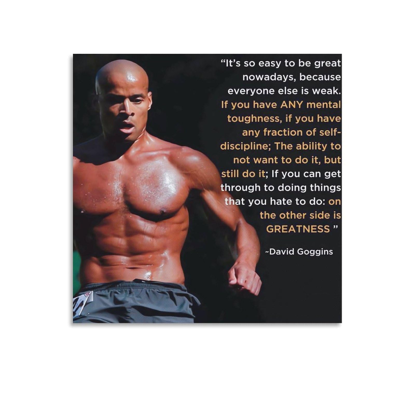 Generic David Goggins Motivational Speech Quotes Poster Posters Decorative Prints Wall Art Living Room Bedroom Painting Posters 28x28inch(70x70cm), Unframe-style