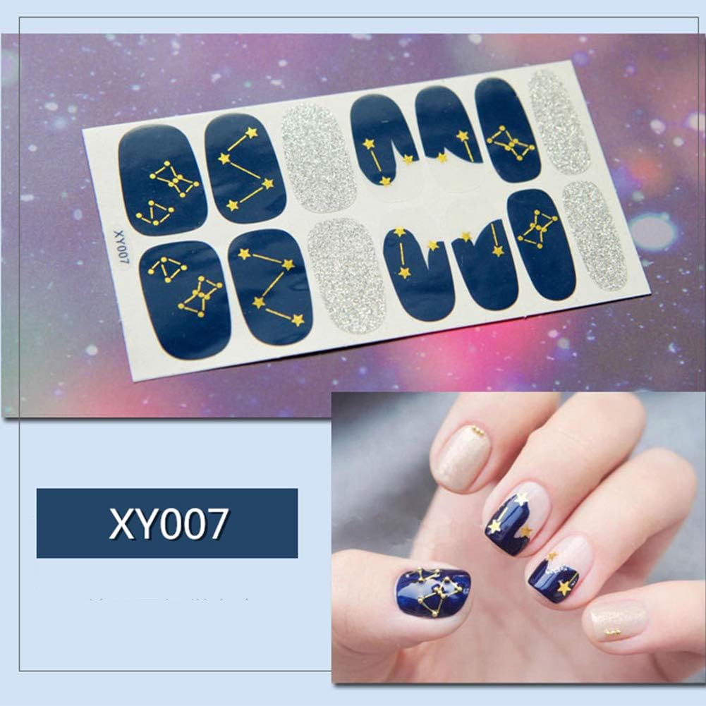 14 Sheets Full Wraps Nail Polish Stickers,Self-Adhesive Nail Art Decals Strips Manicure Kits Nail Art Designs