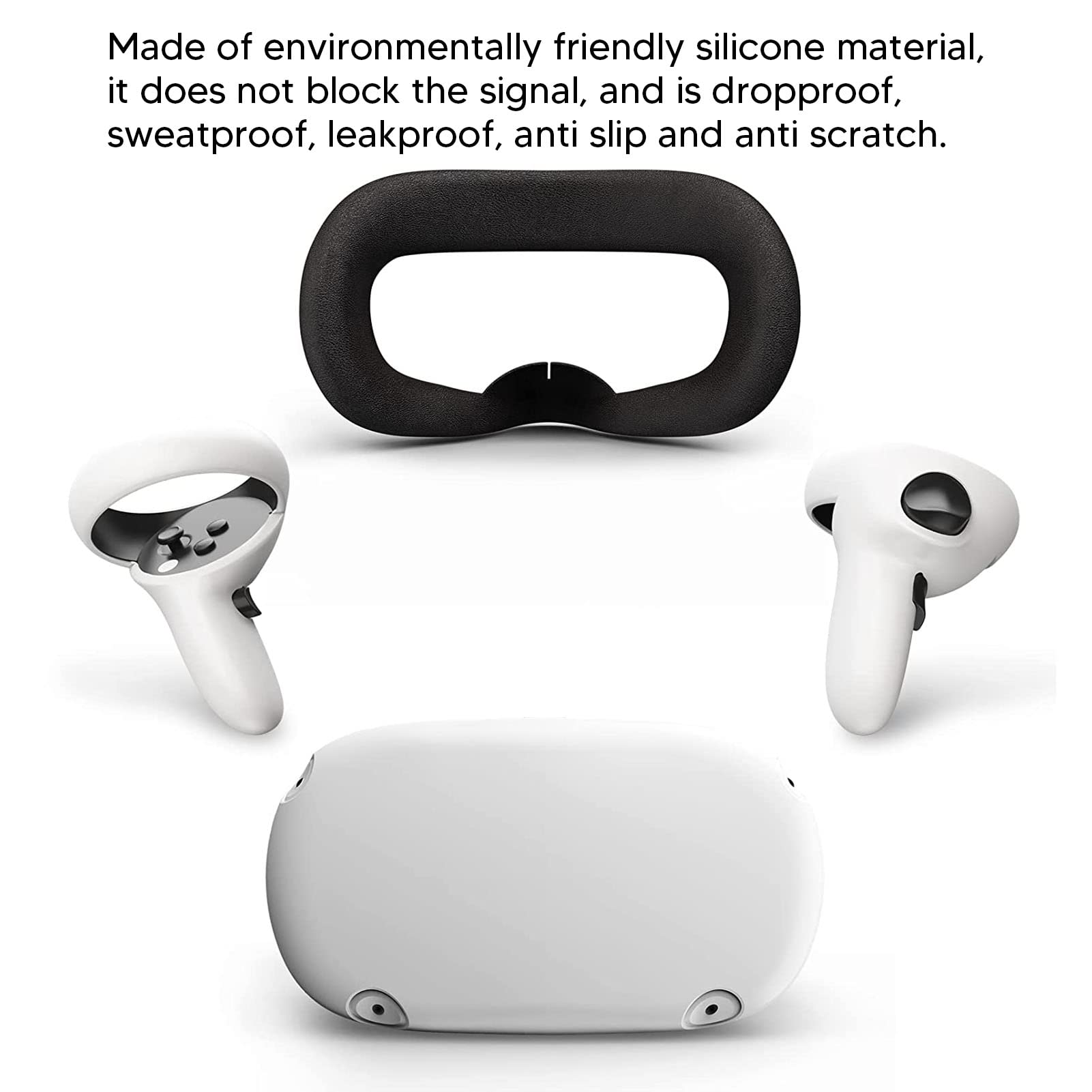 Funda de Silicona 4 en 1 VR para 2, Juego de Accesorios VR, Kit de protección Completa con Agarre Antideslizante y