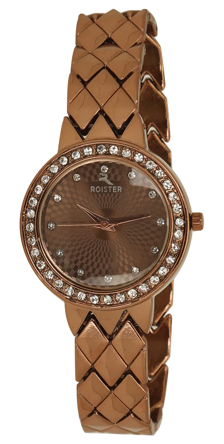 ROISTER Analog Brown Dial Rose Gold Strap Watch for Women Girls - RT-2065 (B0B1YS4TX5) Amazon Price History, Amazon Price Tracker