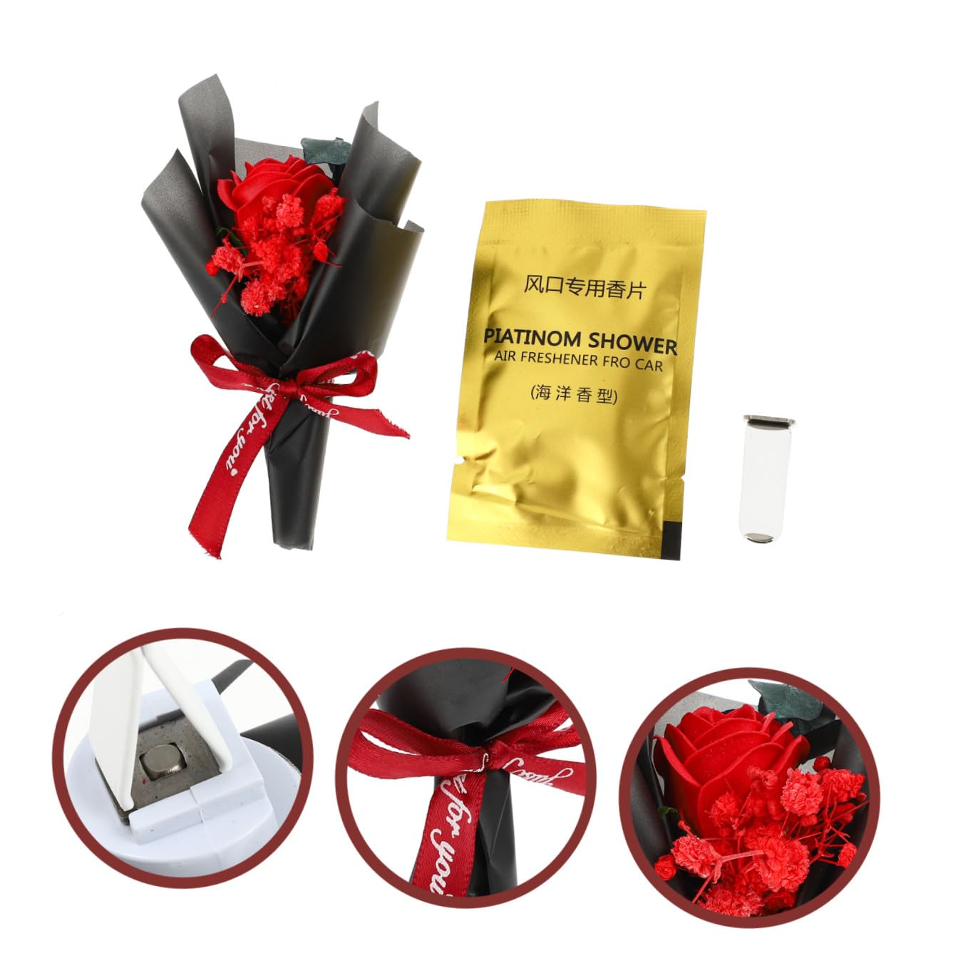 iplusmile 4pezzi Fiore Immortale Clip Per Ventilazione Auto Decorazione Unica Per Bocchette Aria Diffusore Di Profumo Per Auto e Casa Design Elegante e Adorabile Da Donna