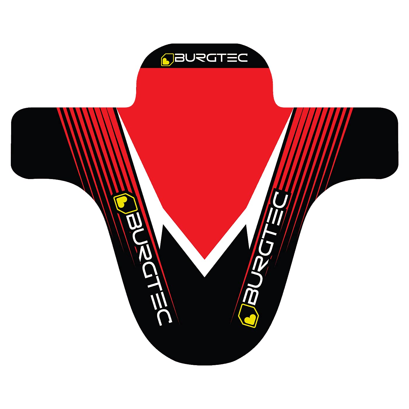 Burgtec Moto Front Mountain Bike Mudguard - Red/Black/MTB Mud Fender Shield Guard Face Bicycle Cycling Cycle Biking Board Muck Rain Water Puddle Wet Weather Trail Riding Downhill Accessories
