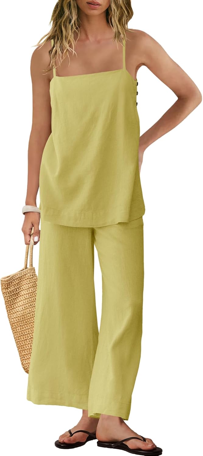 Panadila 2 Piece Linen Set Summer Vacation Outfit Beach