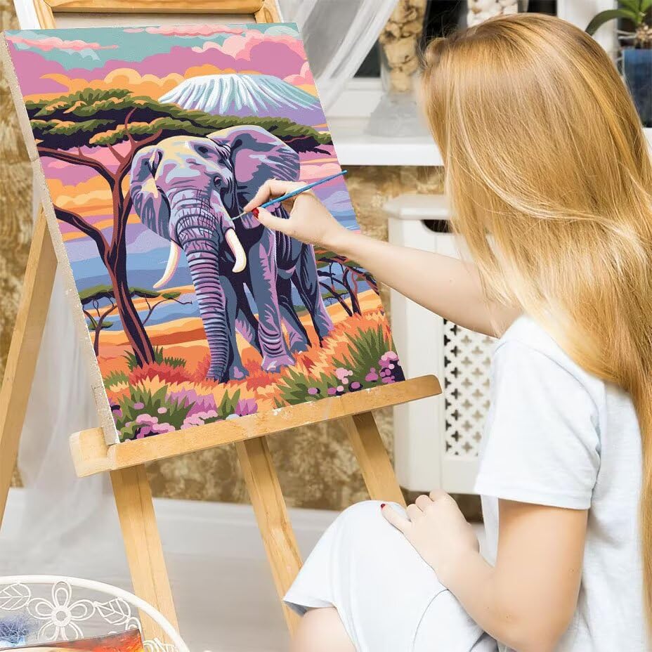 Pintura por números kit manualidades adultos para pintar un lienzo grande 7