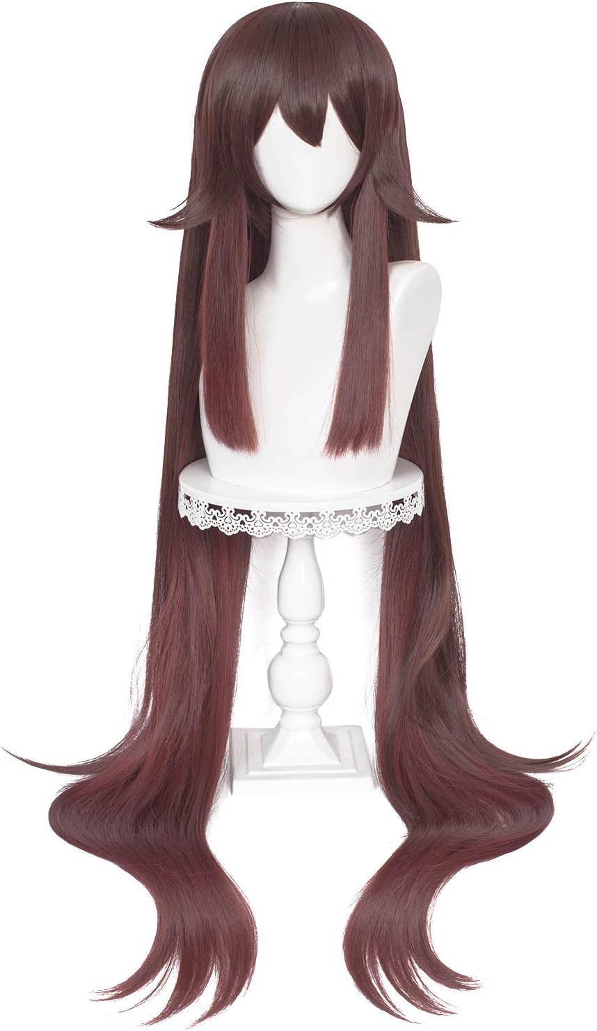 Anime Cosplay Wig, Genshin Impact Wig, with two Wig Caps, for Halloween, Party & etc. (Hutao Cosplay)