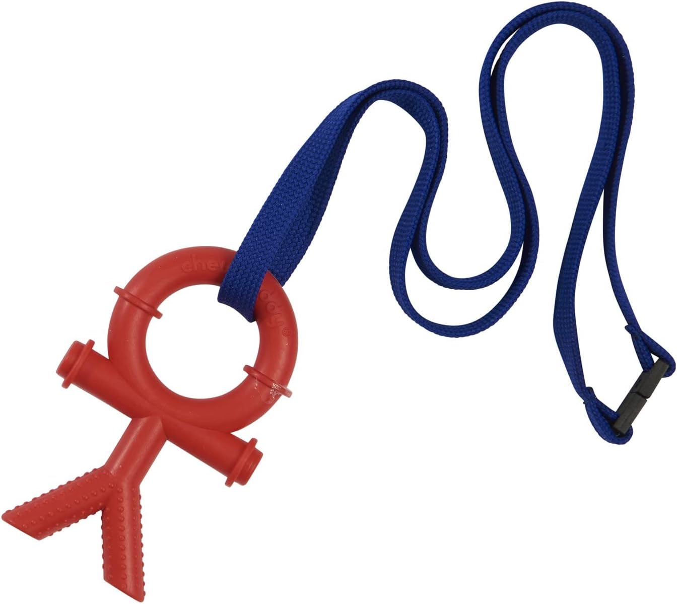 Sensory Direct Chewbuddy Stickman & Lanyard - Pack of 1, Sensory Toy for a Fidget, Chew or Teething Aid | for Kids, Adults, Autism, ADHD, ASD, SPD, Oral Motor or Anxiety Needs | Red