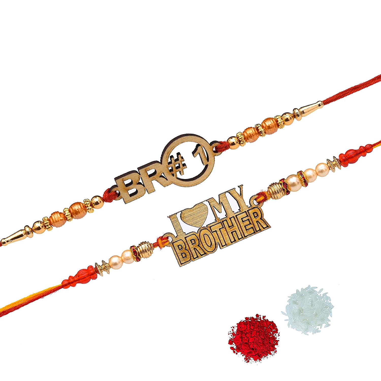 THE INDIA STYLE Raksha Bandhan Special Wooden Designer I Love My Brother & Bro# Designer Rakhi Set Of 2 With Roli Chawal with Card For Bhaiya Brother Kids Children Rakhi(Combo Set Of 2) (B09B2L81YR) Amazon Price History, Amazon Price Tracker