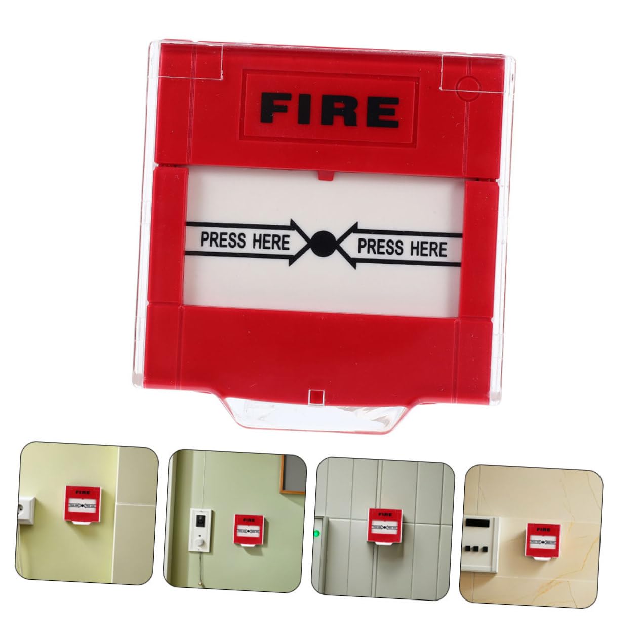 Estación de Alarma contra Fuego Botón de Alarma, Reinicio Manual Fácil, Instalación en Pared, Compatible Sistema, 2 Piezas, Rojo para Casa Oficina