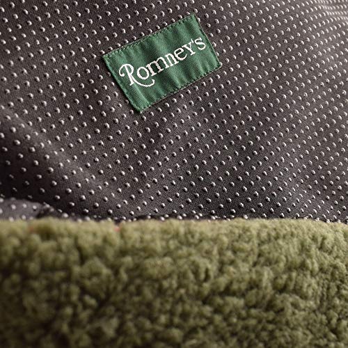 Romneys Petbed - Hundedecke Faserpelz | Robustes Material | Isolierende Thermo-Decke | Waschbar | rutschfest | 70 x 100 cm, Oliv