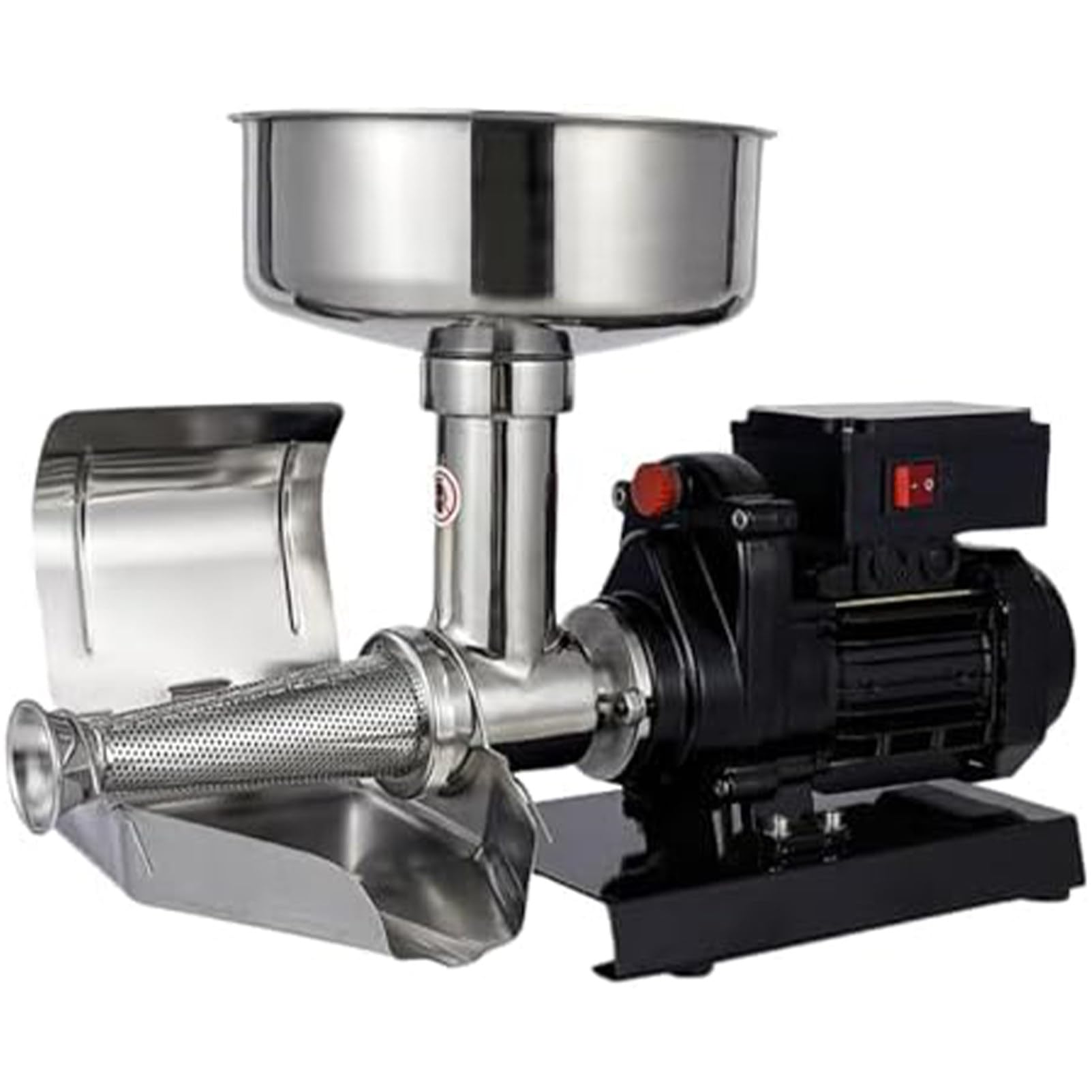 Pressa Elettrica per Pomodori, Pressa E Colino Professionale in Acciaio Inox, Colino per Alimenti E Macchina per Salse, per La Conservazione di Puree di Pomodoro, Salse E Altro Ancora Black