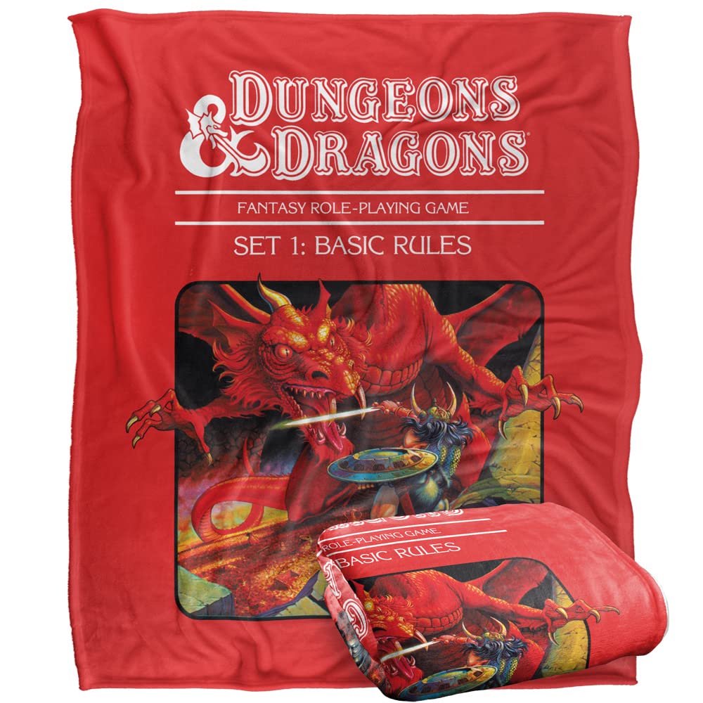 Hasbro Unisex White Dungeons And Dragons Basic Rules Cover Blanket 152 X 127 Cm In