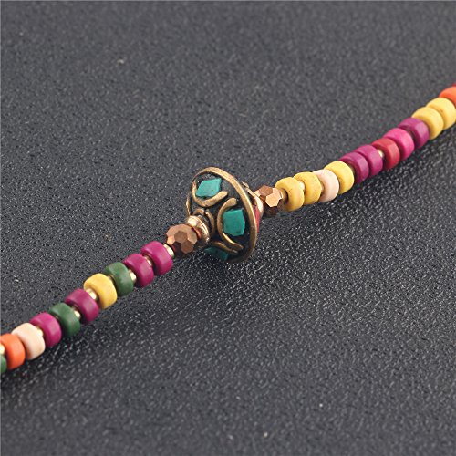 Image of kelistom Bohemian Ankle Bracelets for Women Handmade Natural Stone Beaded Chain Anklet