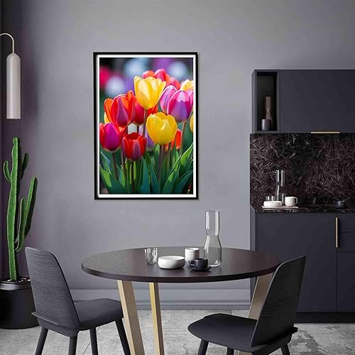 Miniatura 3 de Yomiie Kits de pintura de diamantes 5D, lila exuberante, pintura con diamantes, flores artísticas, kit de taladro redondo completo, imagen bordada,