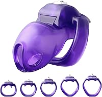 Vista 7 de FYJENNICC HT-V5 - Jaula de castidad masculina de resina ligera con llave de clic y bloqueo, diseño ergonómico, equipo de bondage y juguete sexual