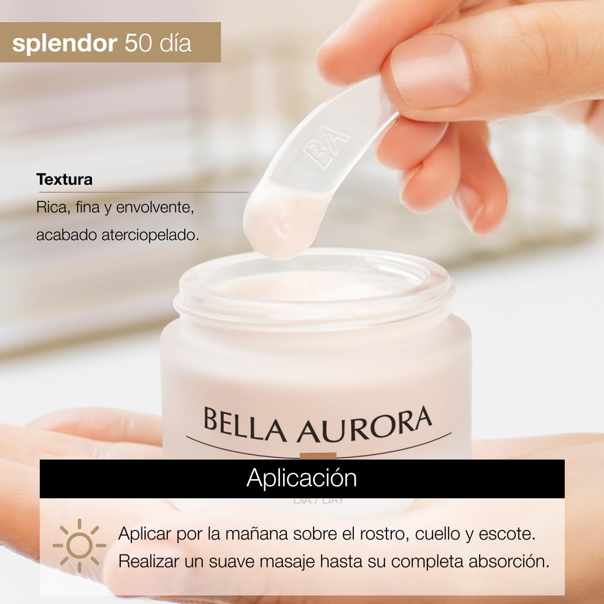 Bella Aurora Crema de Día Antiedad 50+ Años, 50 ml | Crema Facial Anti-Arrugas y Anti-Manchas | Tratamiento Facial Hidratante para Mujer SPF 20 | SPLENDOR 10