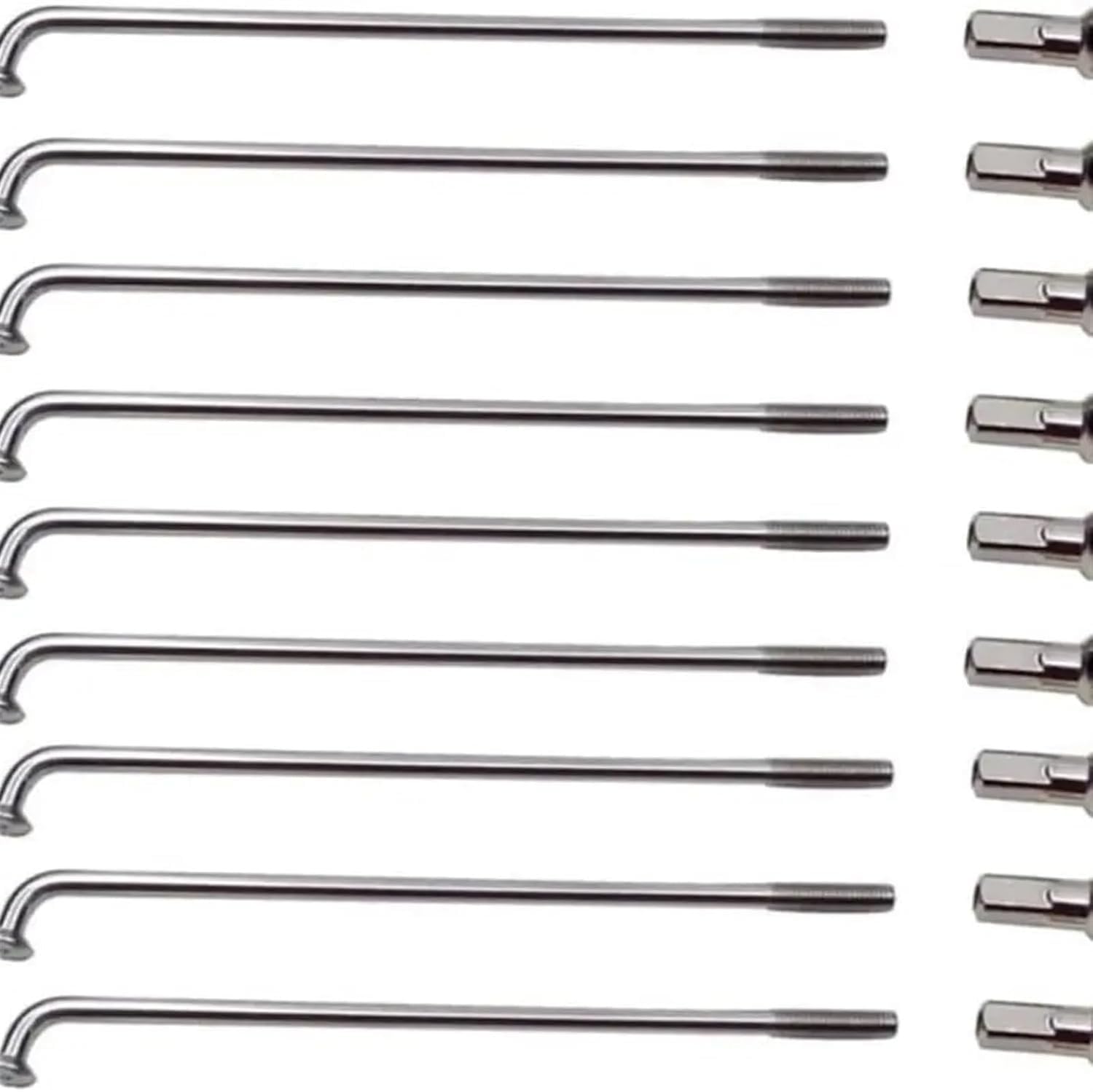 Raggi Bicicletta Raggi for Bici for Bicicletta elettrica in Argento 13G Diametro 2.2mm Lunghezza 100-290mm 45 Acciaio + Capezzoli 36 pz/Lotto