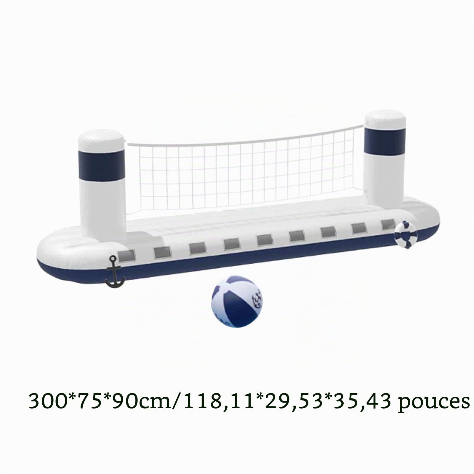 Sharplace Ensemble de Volley-Ball de Piscine Gonflable, Jeux de Piscine d'été, Filet de Volley-Ball Gonflable Portable en PVC pour Enfants Adultes Parent Enfant, 300cmx75cmx90cm