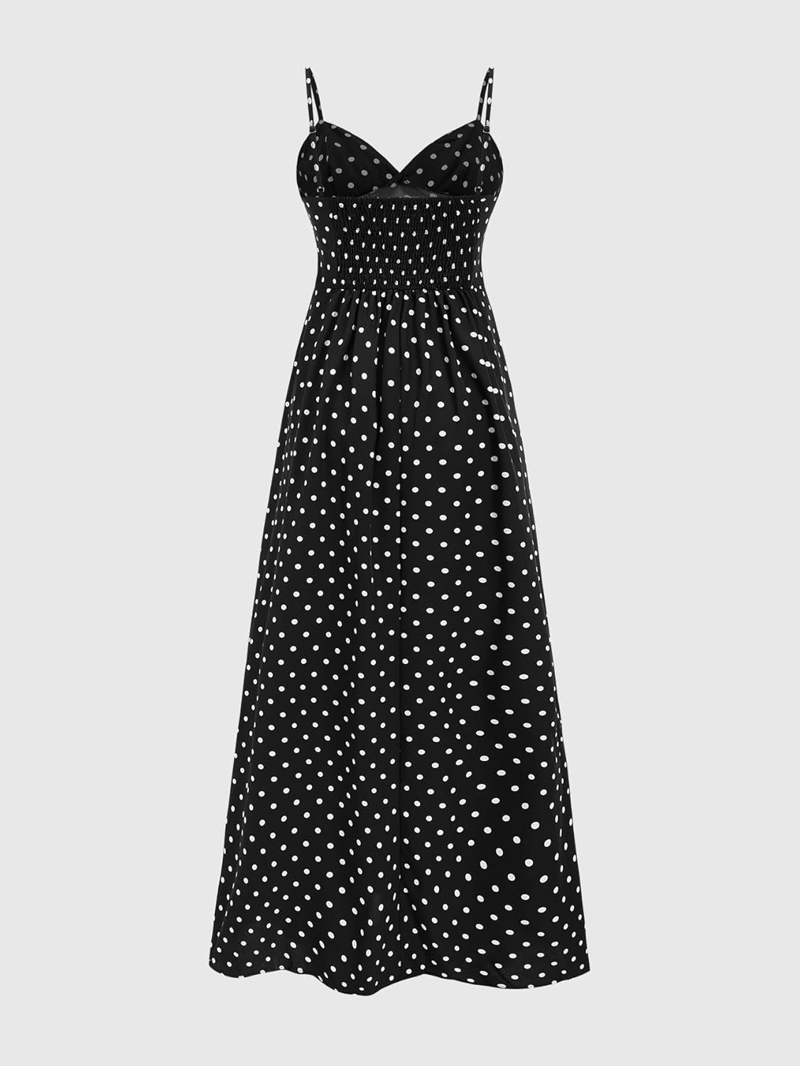 Women's Summer Polka Dots Maxi Dress Elegant Deep V Neck A Line Flowy Evening Party Dresses - Image 3
