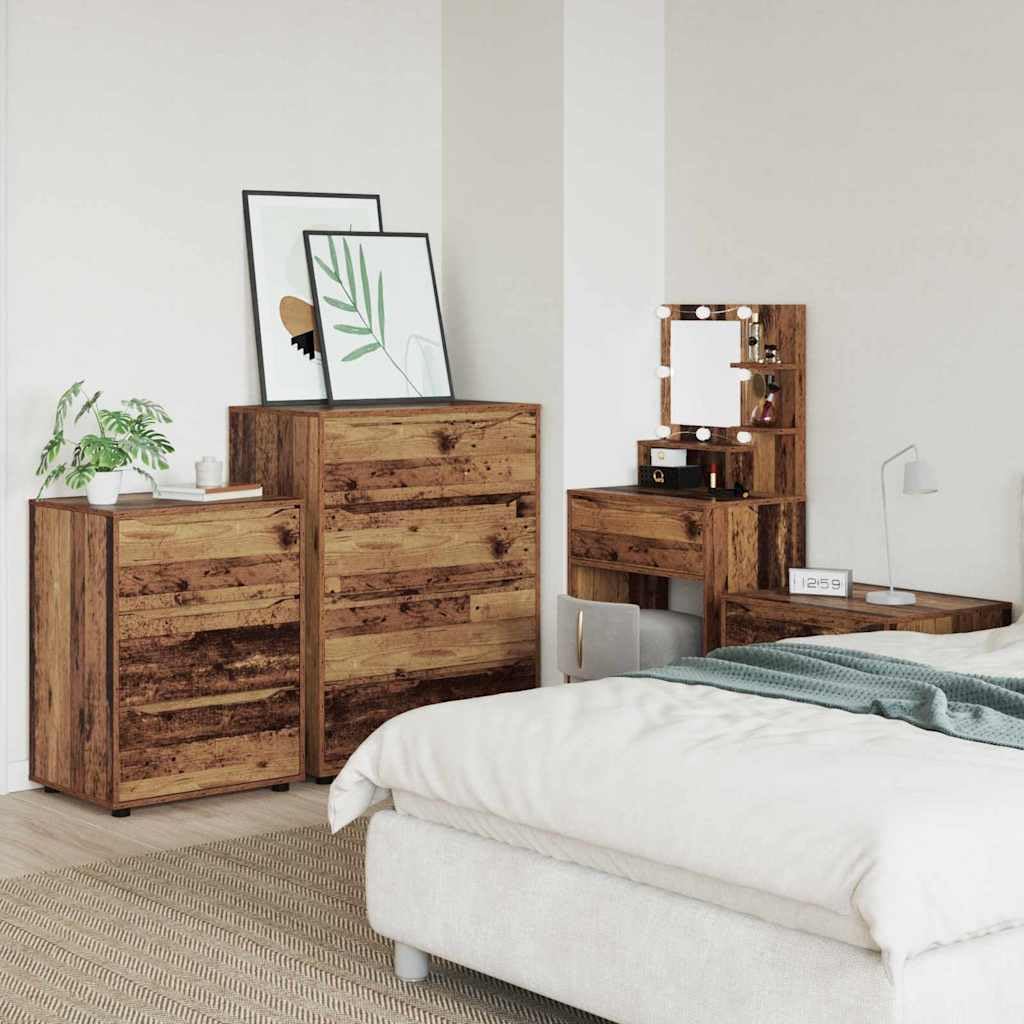 Cassettiera effetto legno anticato, 60 x 48 x 81 cm