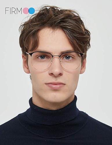 Miniatura 2 de Firmoo Lentes de lectura con bloqueo de luz azul, antifatiga ocular, antirreflejos, lectores de computadora de metal redondos retro con aumento