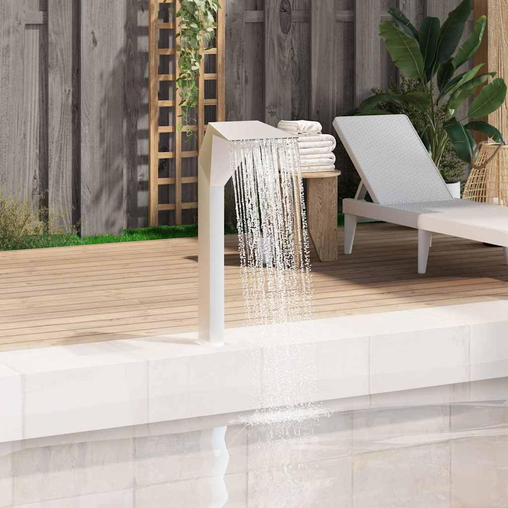 Fontana di stagno in acciaio inox, 50 x 30 x 90 cm, colore: argento, fontana per acqua di piscina, cascata per bacino all'aperto, lama d'acqua per la decorazione di stagno, patio, giardino