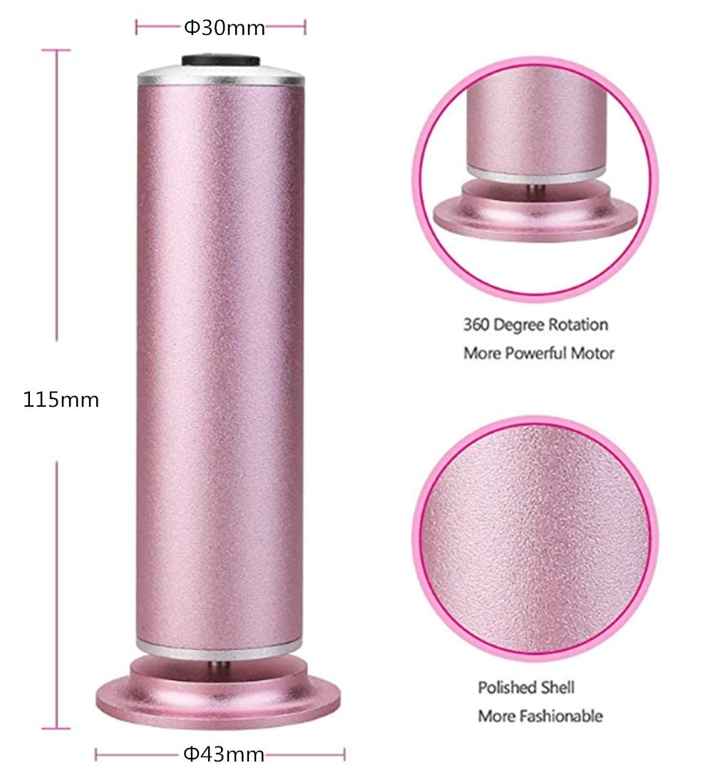 Outil de Soin des Pieds électrique pour enlever Les callosités des Pieds (spécification européenne) Peut enlever la Peau Dure et craquelée et Les callosités Rose