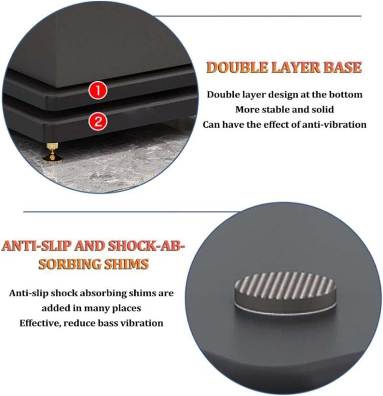 Isolation - Soporte para altavoz de subwoofer, base de doble capa de 30 x